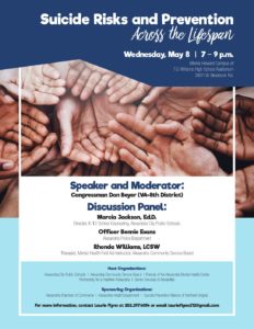 Suicide Risks and Prevention Panel May 8th