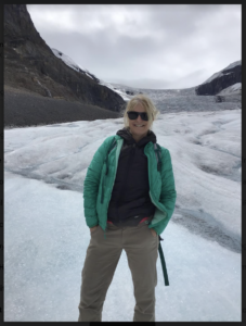 Beth Howard walking on a glacier